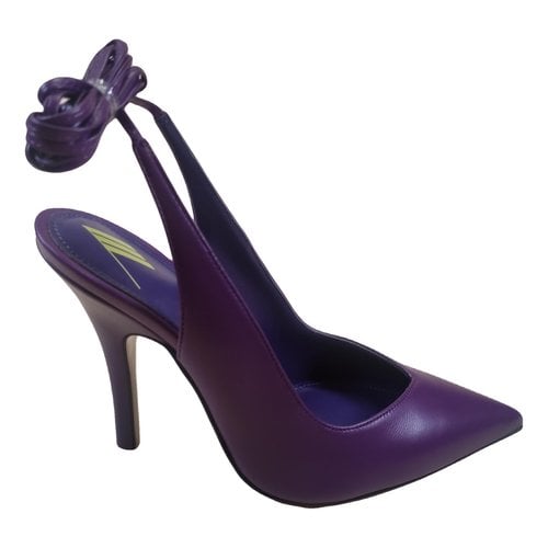 Pre-owned Attico Leather Heels In Purple