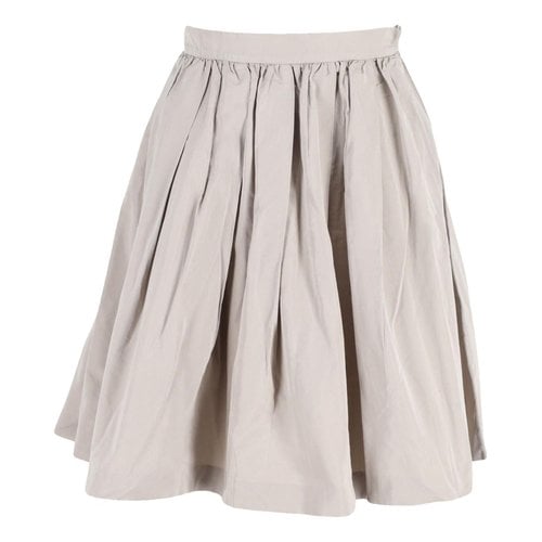 Pre-owned Miu Miu Mid-length Skirt In Ecru