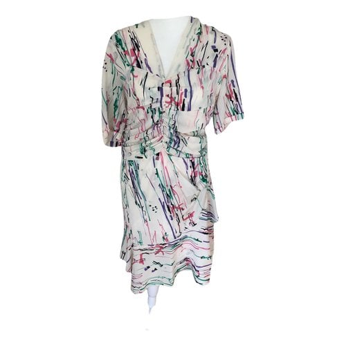 Pre-owned Isabel Marant Silk Mid-length Dress In White
