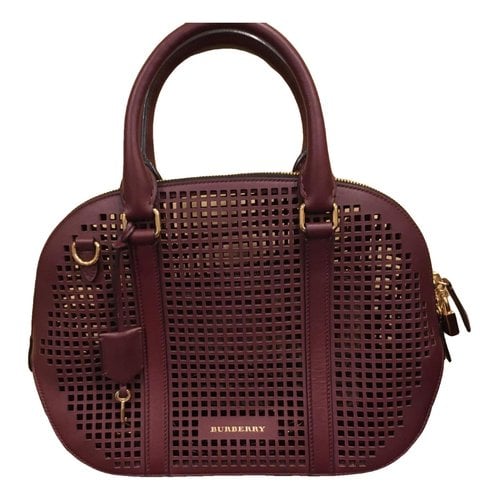 Pre-owned Burberry Orchard Leather Crossbody Bag In Burgundy