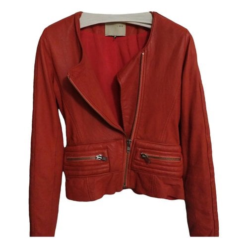 Pre-owned Iro Leather Short Vest In Red
