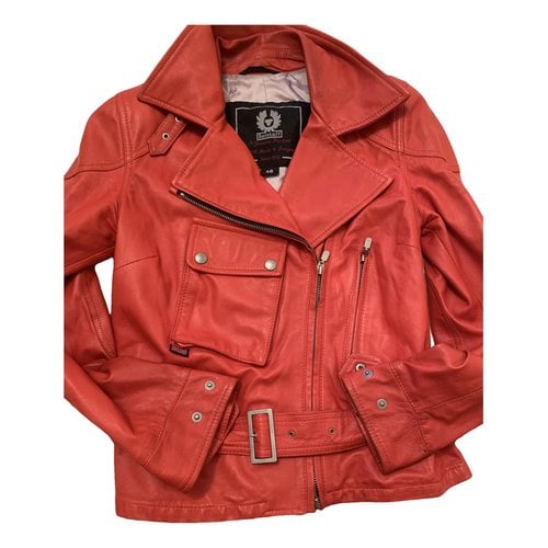 Pre-owned Belstaff Leather Biker Jacket In Red