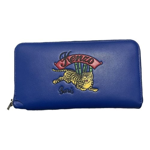 Pre-owned Kenzo Leather Wallet In Blue