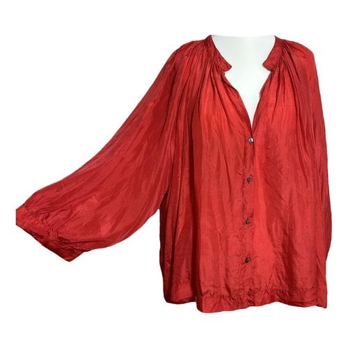 Pre-owned Victoria Silk Shirt In Red
