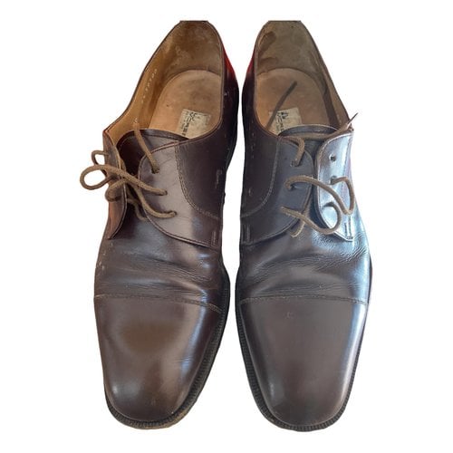 Pre-owned Moreschi Leather Lace Ups In Brown