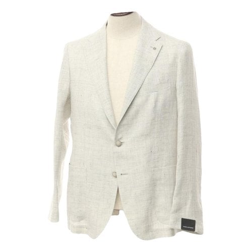 Pre-owned Tagliatore Linen Jacket In White