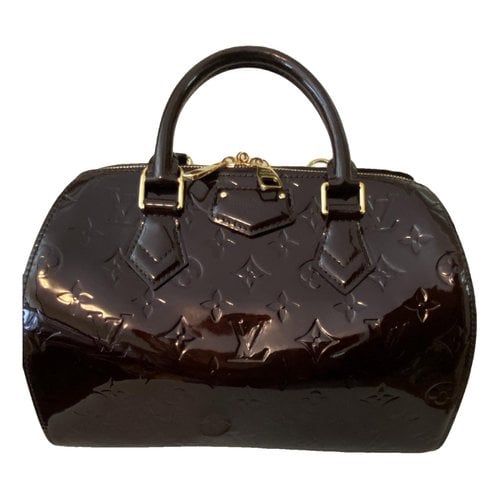 Pre-owned Louis Vuitton Patent Leather Handbag In Burgundy