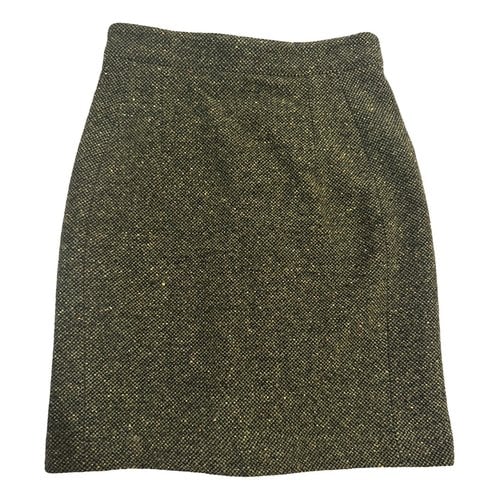 Pre-owned Burberry Tweed Mini Skirt In Green