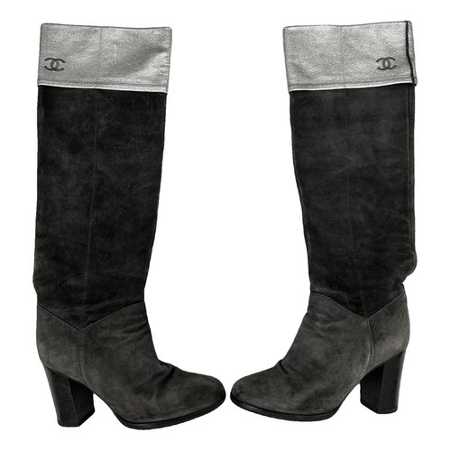 Pre-owned Chanel Boots In Grey