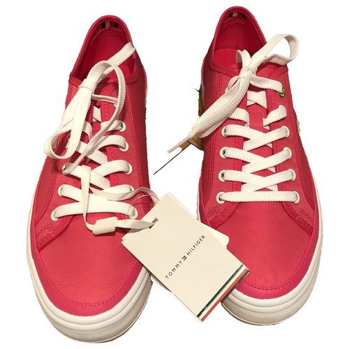 Pre-owned Tommy Hilfiger Cloth Trainers In Pink