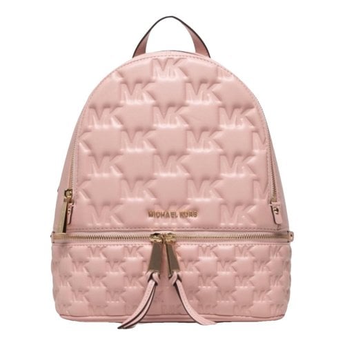 Pre-owned Michael Kors Rhea Leather Backpack In Pink