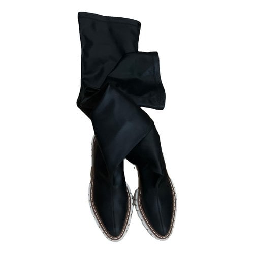 Pre-owned Stella Mccartney Vegan Leather Sandals In Black