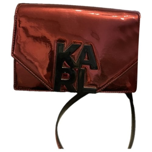 Pre-owned Karl Lagerfeld Leather Handbag In Burgundy