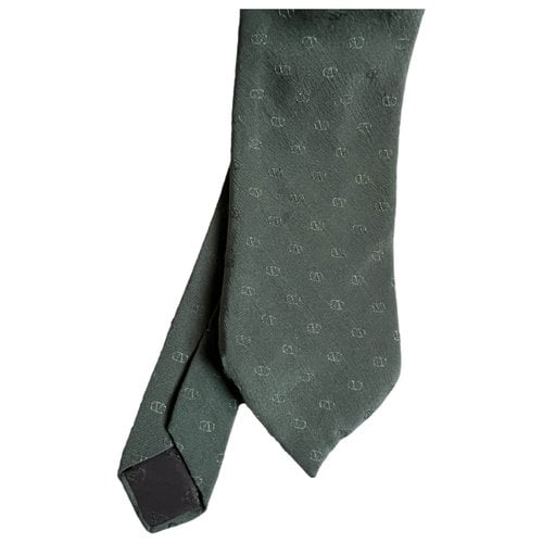 Pre-owned Valentino Garavani Silk Tie In Green