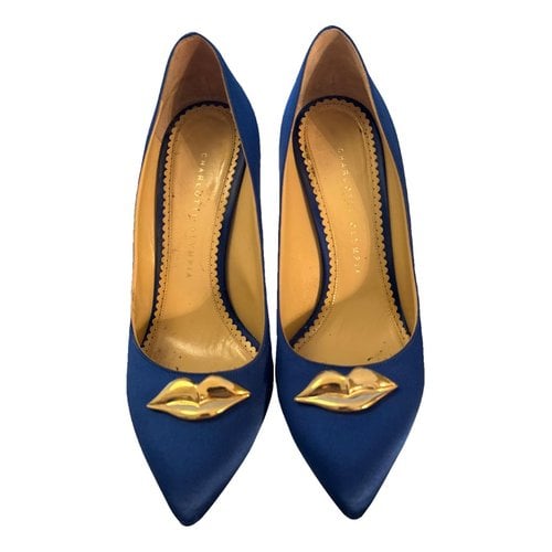 Pre-owned Charlotte Olympia Cloth Heels In Blue