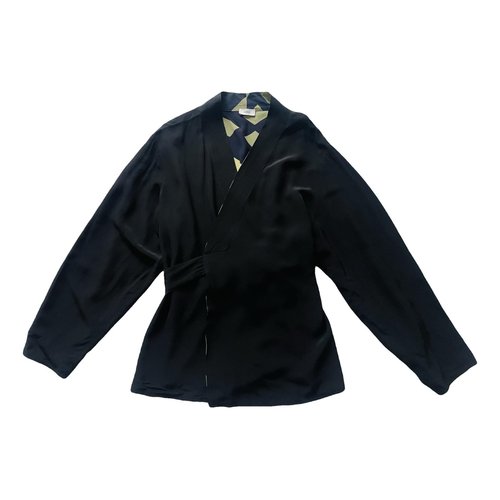 Pre-owned Closed Blouse In Navy