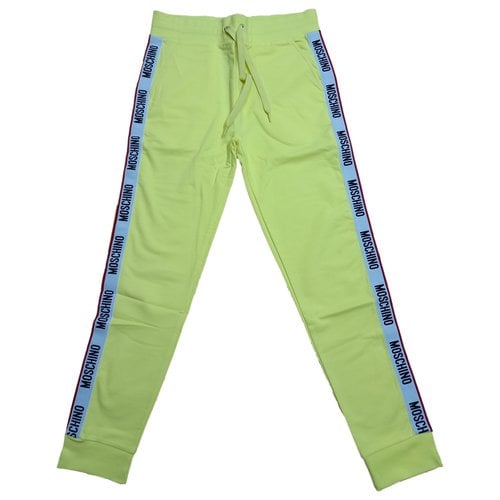 Pre-owned Moschino Trousers In Yellow