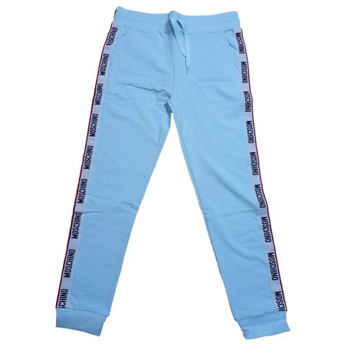 Pre-owned Moschino Trousers In Blue