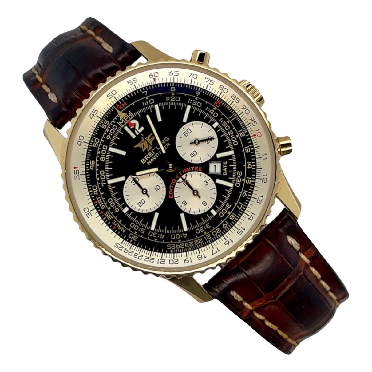 image of Breitling Navitimer yellow gold watch