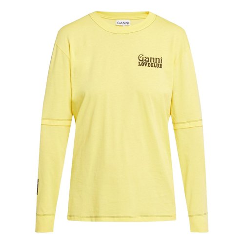 Pre-owned Ganni Sweatshirt In Yellow