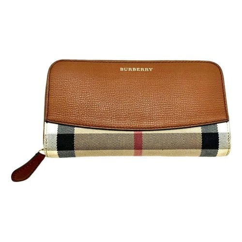 Pre-owned Burberry Cloth Wallet In Camel