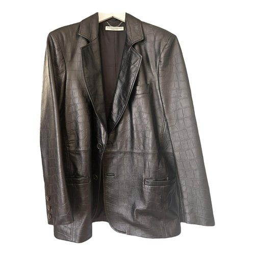 Pre-owned Alessandra Rich Leather Blazer In Black