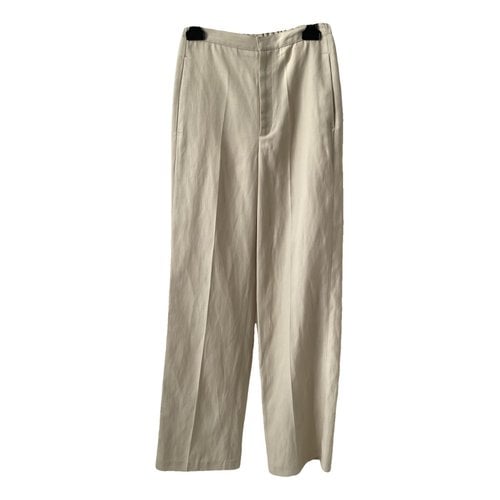 Pre-owned Loulou Studio Trousers In Beige