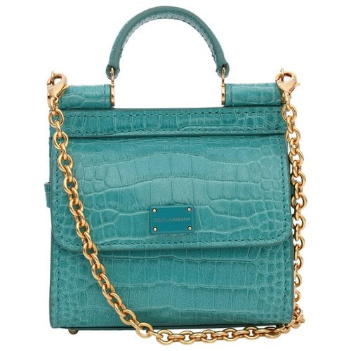 Pre-owned Dolce & Gabbana Sicily Leather Bag In Green