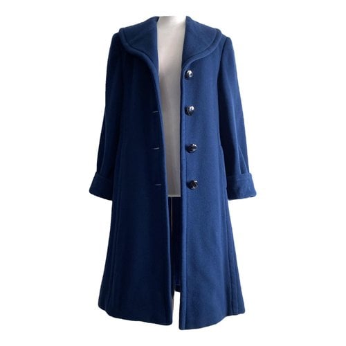 Pre-owned Basile Wool Coat In Blue