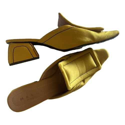 Pre-owned Marni Cloth Mules & Clogs In Gold