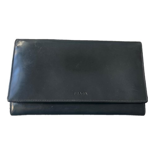 Pre-owned Prada Leather Wallet In Grey