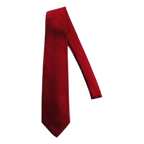 Pre-owned Brooks Silk Tie In Red