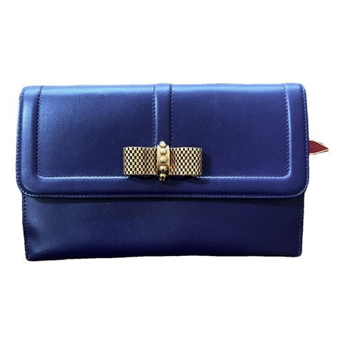 Pre-owned Christian Louboutin Leather Clutch Bag In Purple