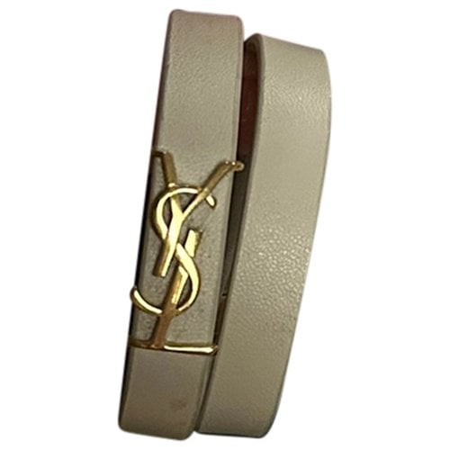 Pre-owned Saint Laurent Monogramme Yellow Gold Bracelet In White