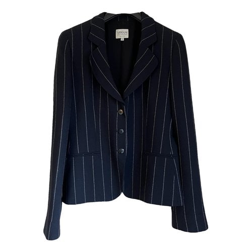 Pre-owned Armani Collezioni Wool Jacket In Navy