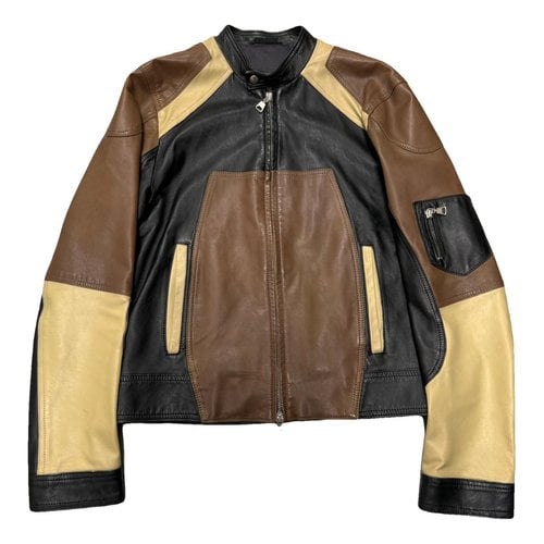 Pre-owned Daniele Alessandrini Leather Vest In Brown