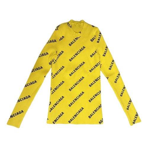 Pre-owned Balenciaga Jersey Top In Yellow