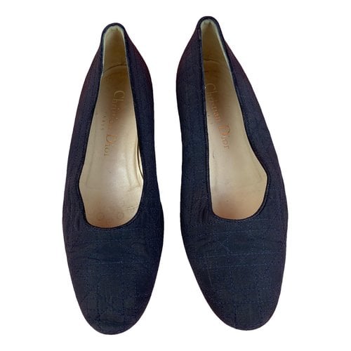 Pre-owned Dior Cloth Ballet Flats In Navy