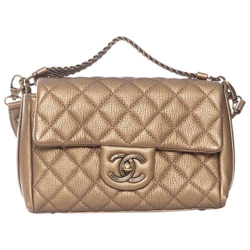Pre-owned Chanel Chain Around Leather Handbag In Gold
