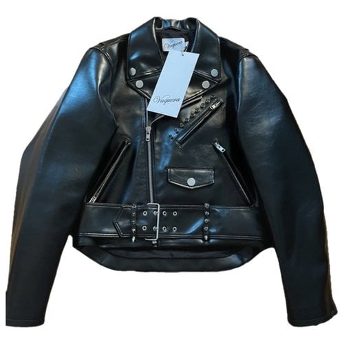 Pre-owned Vaquera Vegan Leather Jacket In Black