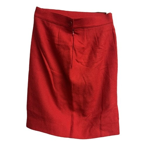 Pre-owned Saint Laurent Wool Mini Skirt In Red