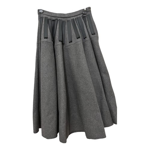 Pre-owned Rochas Wool Mid-length Skirt In Grey