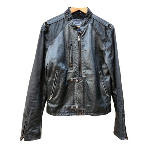 Pre-owned Patrizia Pepe Leather Jacket In Black