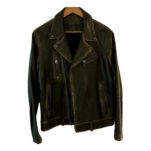 Pre-owned John Varvatos Leather Jacket In Brown