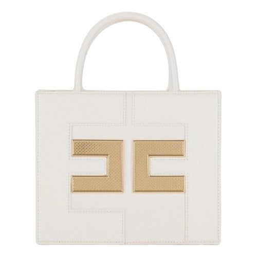 Pre-owned Elisabetta Franchi Leather Handbag In White
