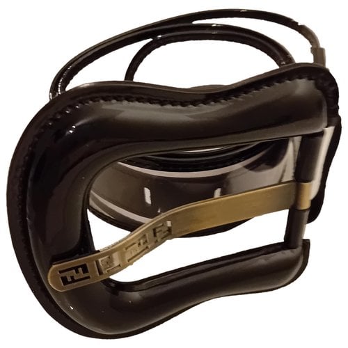 Pre-owned Fendi Patent Leather Belt In Black