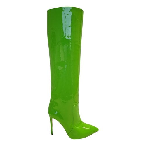 Pre-owned Paris Texas Patent Leather Boots In Green