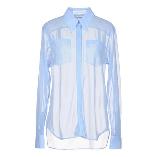 Pre-owned Victoria Beckham Silk Shirt In Blue