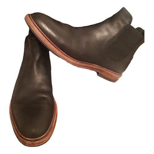 Pre-owned Giorgio Armani Pony-style Calfskin Boots In Brown