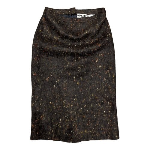 Pre-owned Hache Wool Mid-length Skirt In Brown